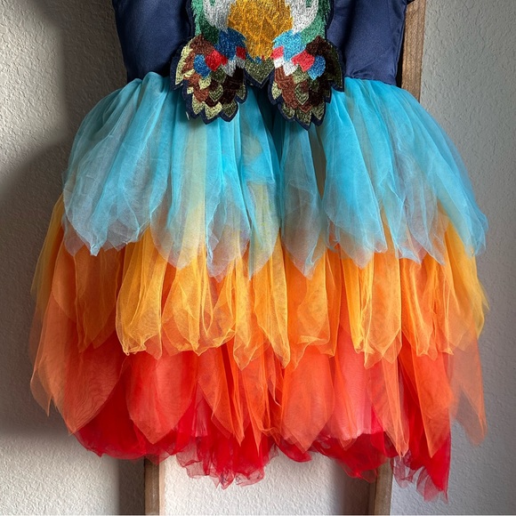 Mini Berni Rainbow Multi Color Owl Dress for girls sz: 16 - Picture 4 of 9